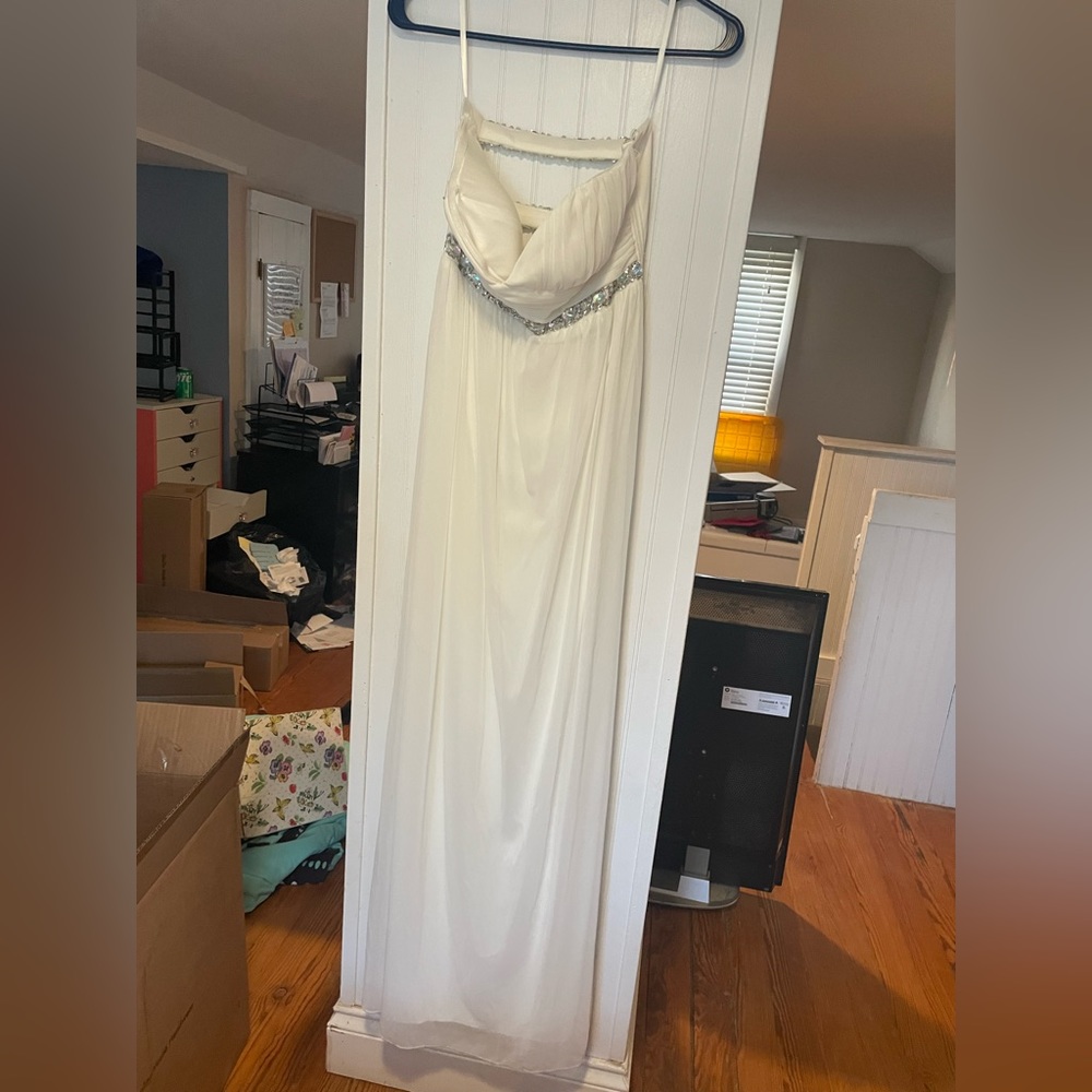 Strapless white dress